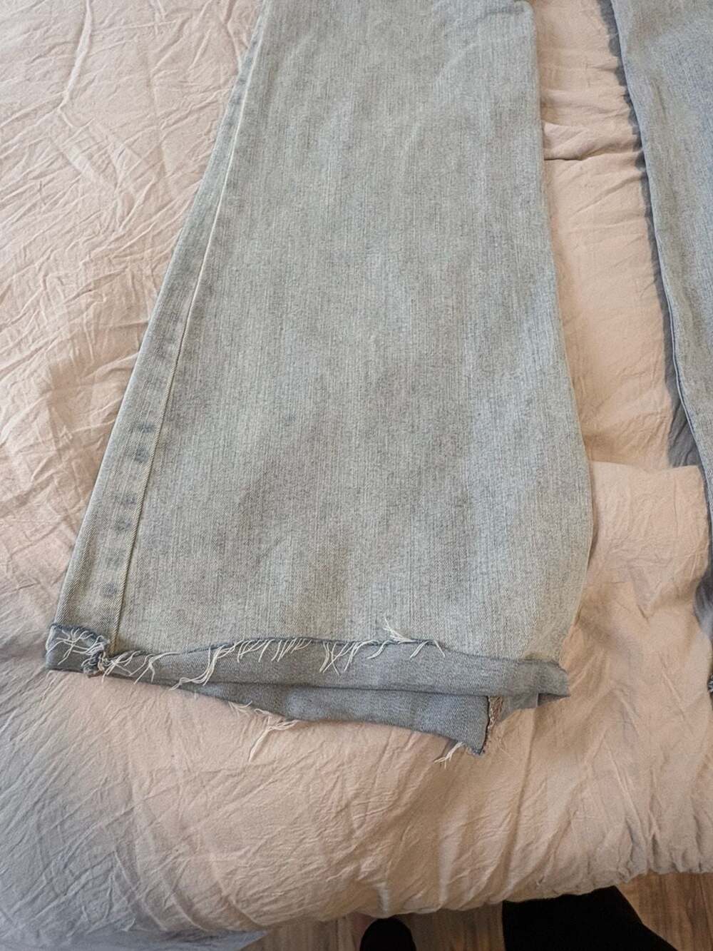 Wild Fable Light Blue High Rise Ruched Flare Jeans - Picture 9 of 16